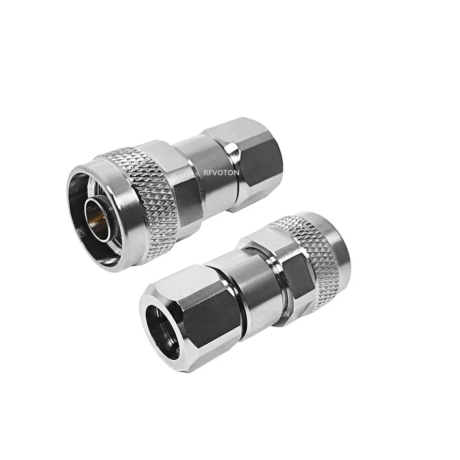 N Type Male Plug Clamp Straight Connector for Cable LMR400 RG8 RG213 RG214 RF Coaxial Connector in Stock