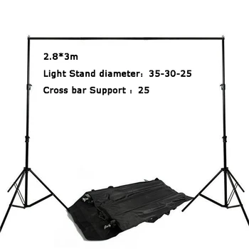 2.8 * 3m / 9.2 * 9.8ft Adjustable Photography Background Support System Backdrop Stand Crossbar Photo Studio Kit for Backdrop detail image