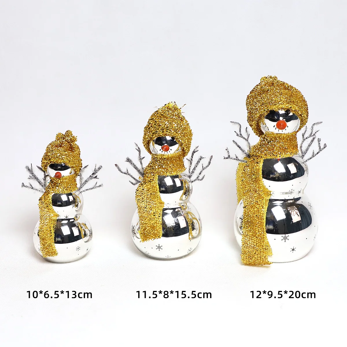 New Style Blown Glass Snowman Ornaments Christmas Decorations LED light factory