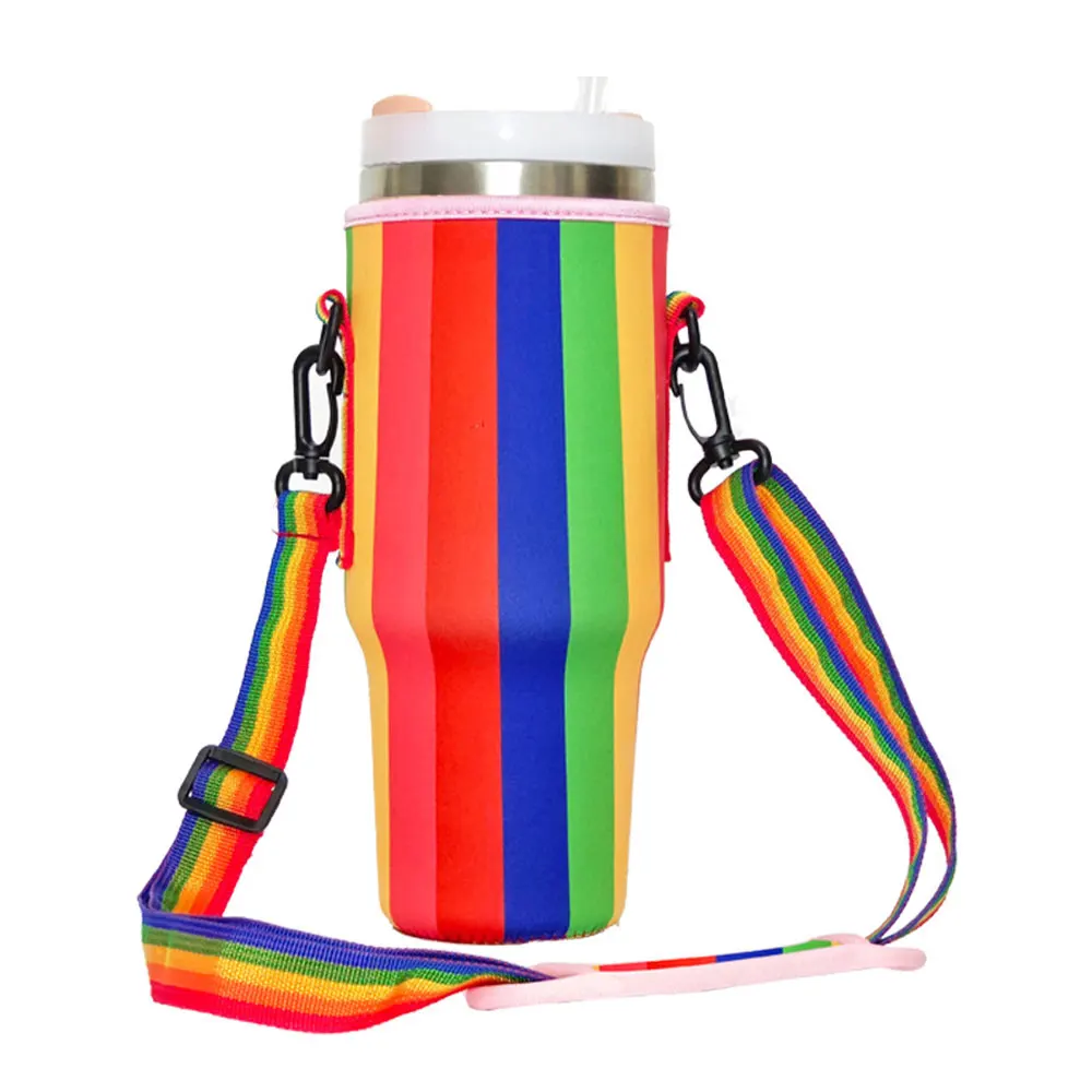 Funda de viaje de moda para Stanley Cup 40Oz con mango Tumbler botella de agua estuche térmico correa ajustable