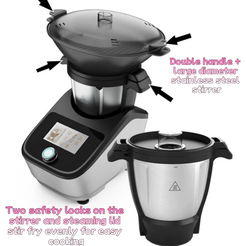 3L Fully Automatic Health Cooking Machine Thermal Mix  Multi-Purpose Machine 12 Modes to Choose Smoke-Free Kitchen 1500w