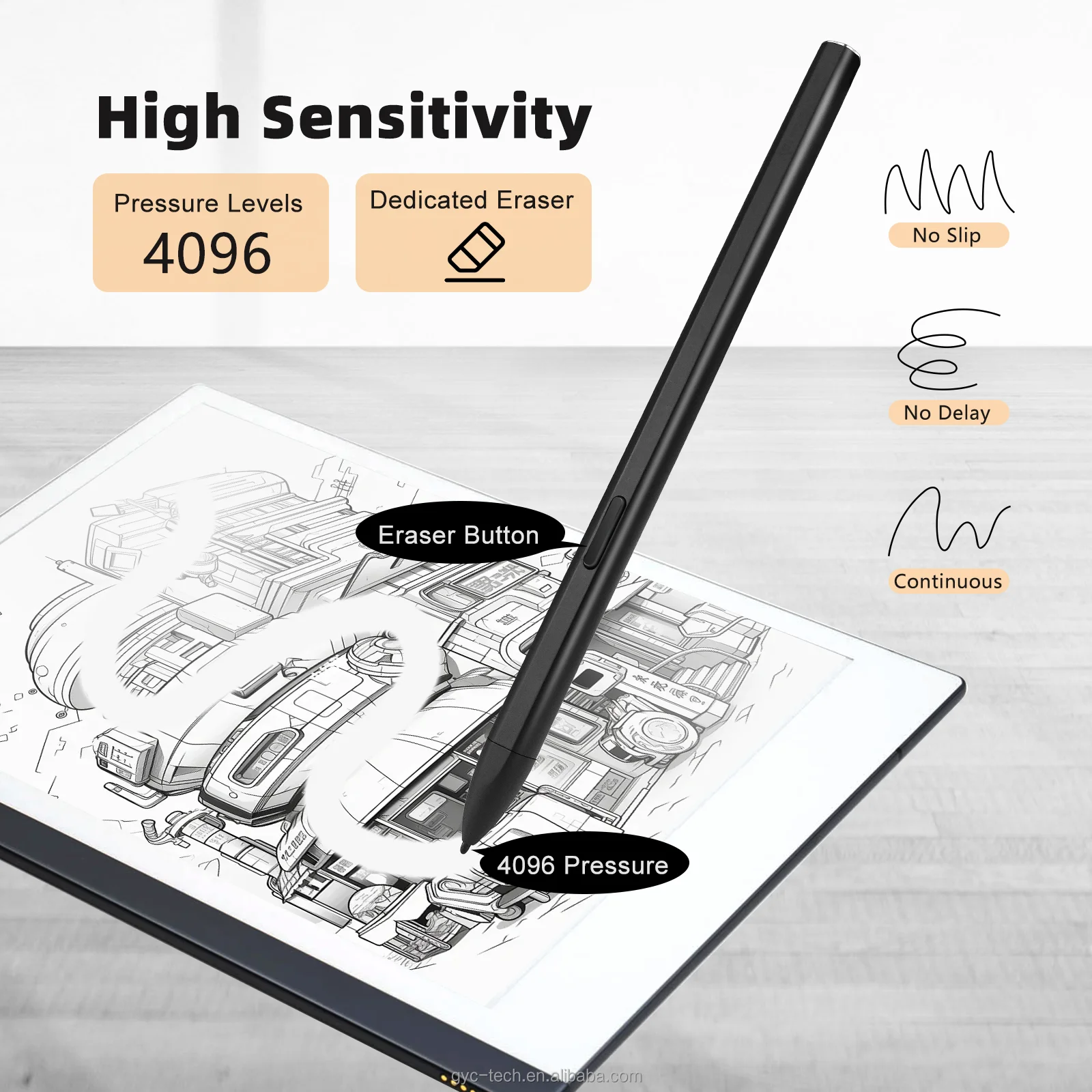 High Precision Digital Emr Magnetic Technology Pencil With Palm ...