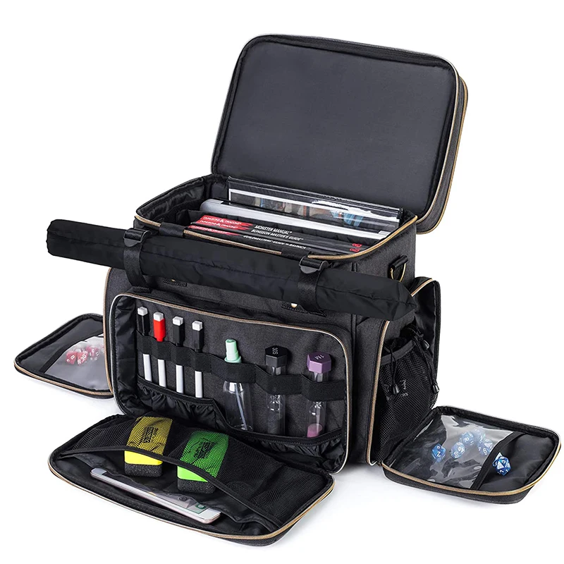 Organizador Portátil Para D&D – Carpeta Con Soporte Para Hojas De Personaje, Bandeja De Dados Y Estuche De Espuma Para Miniaturas – Edición Coleccionista