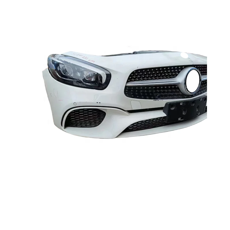 Used Front Bumper Assembly for Mercedes Benz SL AMG W231 Including Radiator Headlights Hood Mudguard