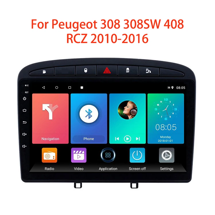 Für Peugeot 308 408 RCZ 9 Touchscreen Android Autoradio GPS Navigati