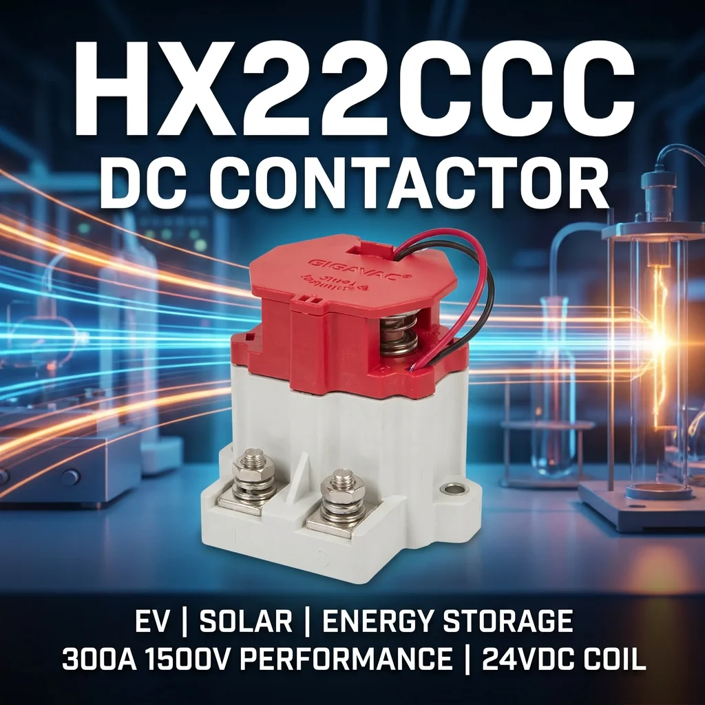 HX22CCC สำหรับคอนแทคเตอร์กระแสตรงแบบปิดสนิทระดับพรีเมียมของ Sensata-Gigavac 300A 1500V ขดลวด 24V พร้อมอุปกรณ์เสริมสำหรับยานยนต์ไฟฟ้า (EV) และระบบจัดเก็บพลังงานแสงอาทิตย์ (Solar ESS) ขายส่ง