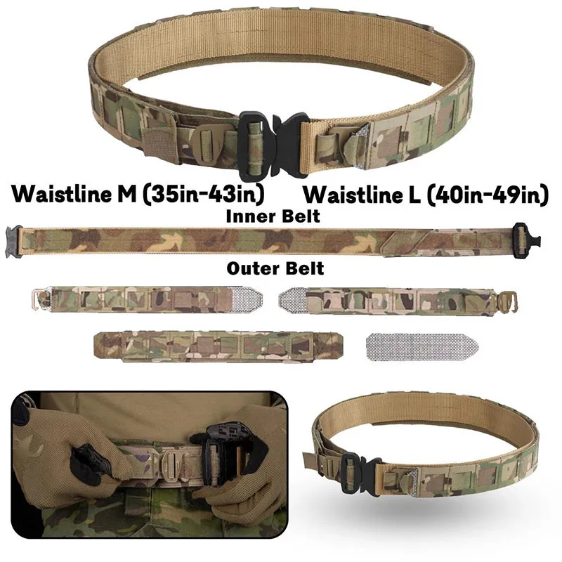 Multi-functional Practical Sport Enthusiasts Tactical Belt Set Quick Release Holster Medical Bag Tactic Training Waist Belt