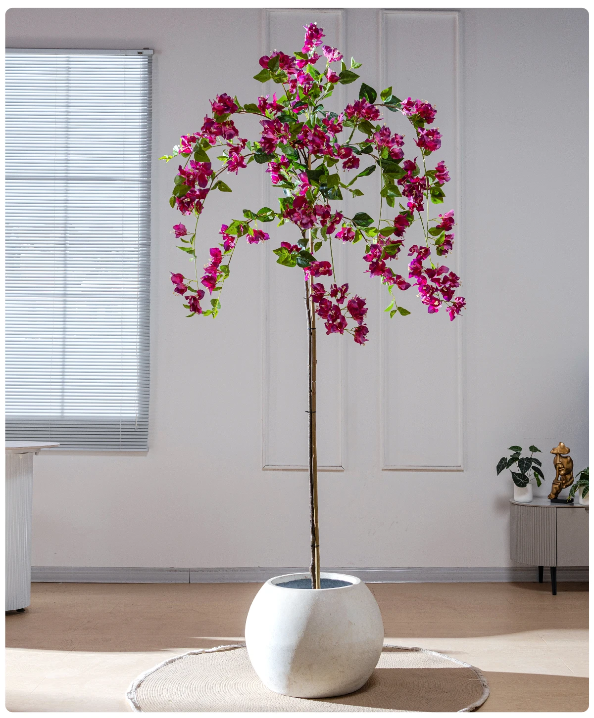 Natural Style Home Office Decor Artificial Bougainvillea PVC Green Plastic Pot Real Touch Leaves Artificial 180cm Fabric Wedding manufacture