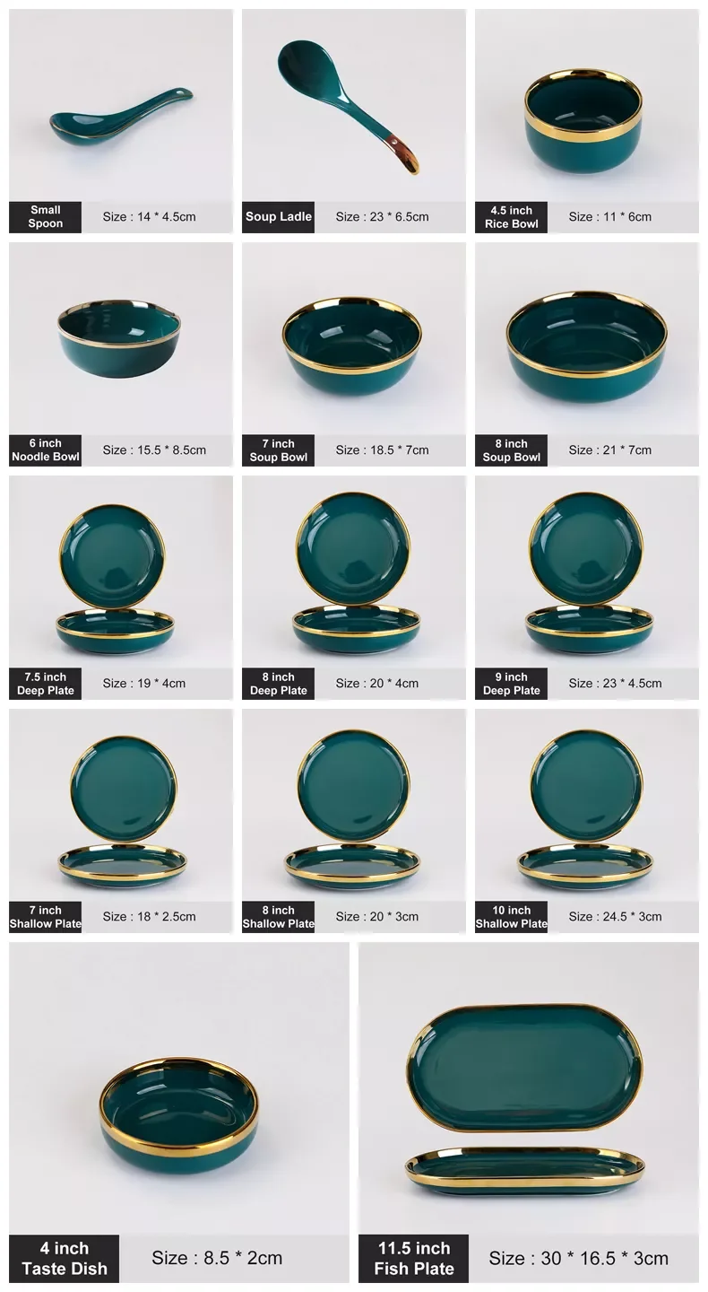 Dinner Set Luxury Dinnerware Porcelain Tableware Elegant Dinnerware