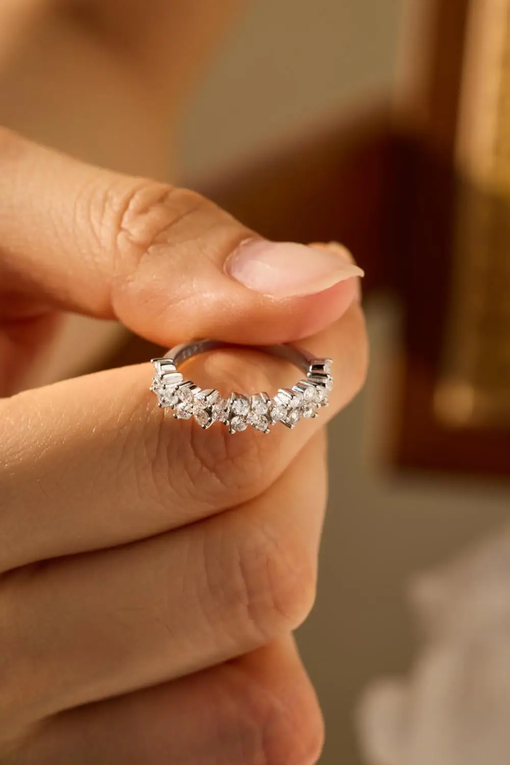 KAKODIY Elegant Small Flower Ring Jewelry for Women Wedding Engagement 925 Sterling Silver Ring detail 5