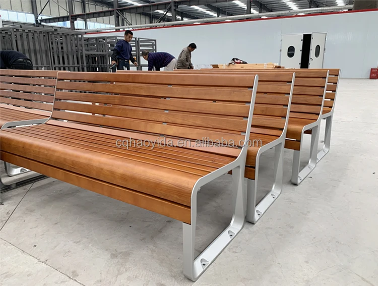 Outdoor Furniture Customized Wooden Bench Waterproof Modern Garden Seats Public Waiting Park Bench