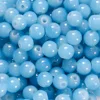 Perles imitation jade 6 mm - Bleu azur