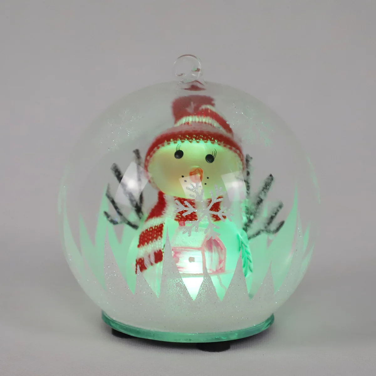 Wholesale hand blown glass personalized snowman Christmas tree hanging decorations Made in China