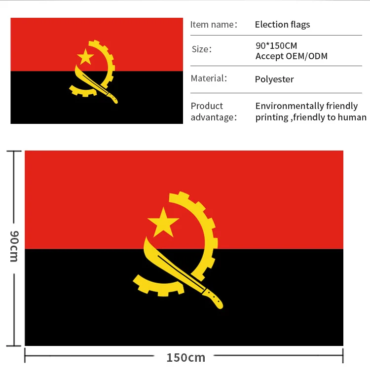 Gahumi Election Promotional Items Manufacturer Custom Angola Flag Banners for Campaign