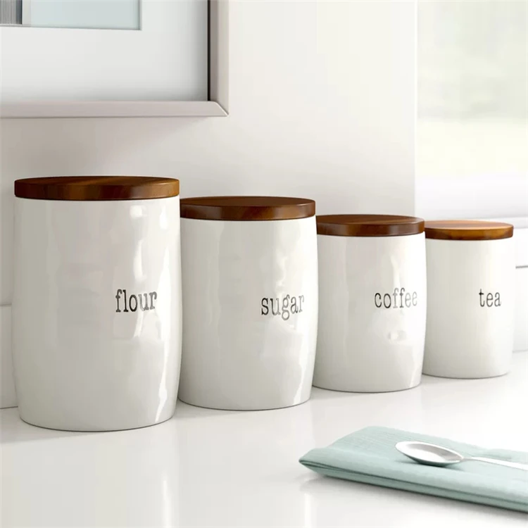 セラミック容器セット竹蓋付きティーコーヒー食品収納ジャー Buy Ceramic Canister Ceramic Canister Set Ceramic Canister With Bamboo Lid Product On Alibaba Com