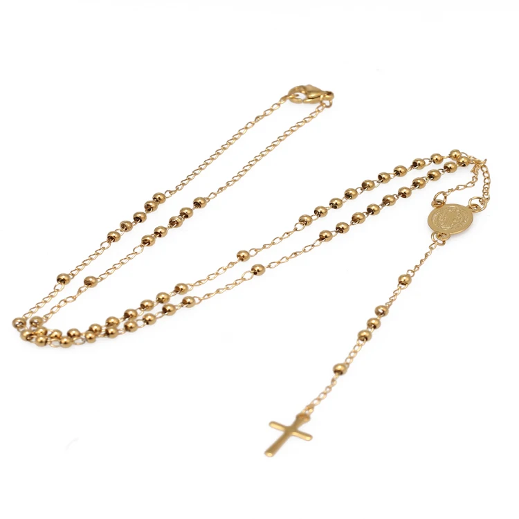 9CT GOLD ROSARY NECKLACE 9 CARAT YELLOW GOLD 16 inch CHAIN HALLMARKED | eBay
