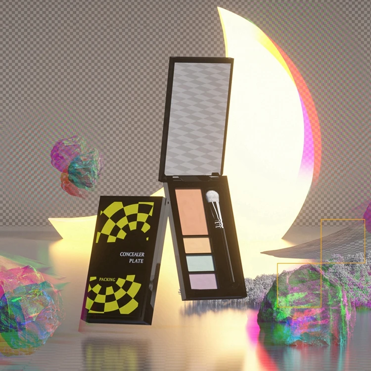 PC7041 High Quality 4 Colors Multifunctional Luxury Custom Eyeshadow case With Mirror,eyeshadow Palette Container case