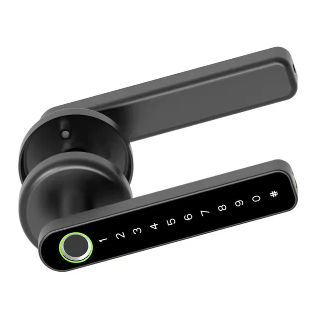 TTLock Biometric APP control code Indoor RFID M1 Card Door Lock handle smart phone wireless  interior wooden door lock