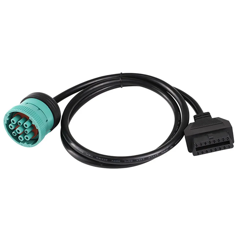 Factory J1939 16-Pin to OBDII OBD2 Adapter Cable with Female Male Connector Plug SAE Code Reader