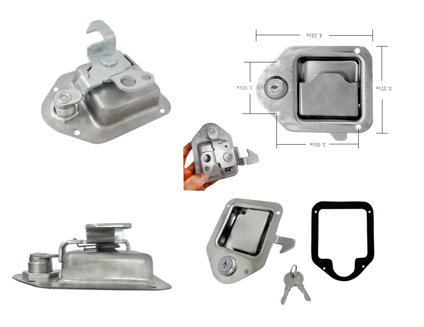 Toolbox Rv Handle Latch Stainless Steel Tool Box Latch Paddle Lock for Trailer Door Rv Camper Truck Lock details