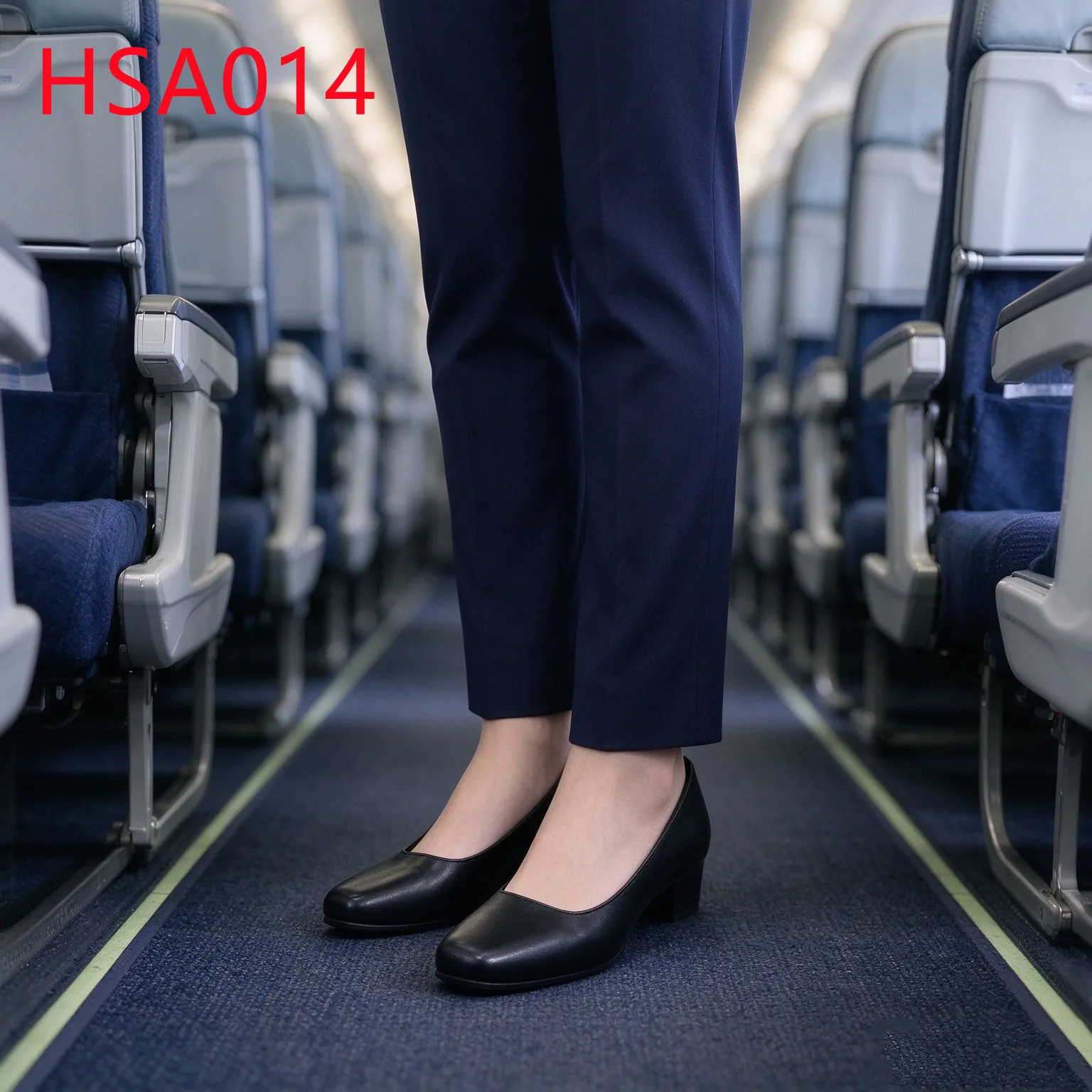LXG,Airport Terminal Block Heel Hua Singh Lady Leather Shoes Flight Attendant Long Time Stand No Feet Fatigue Office ShoesHSA014