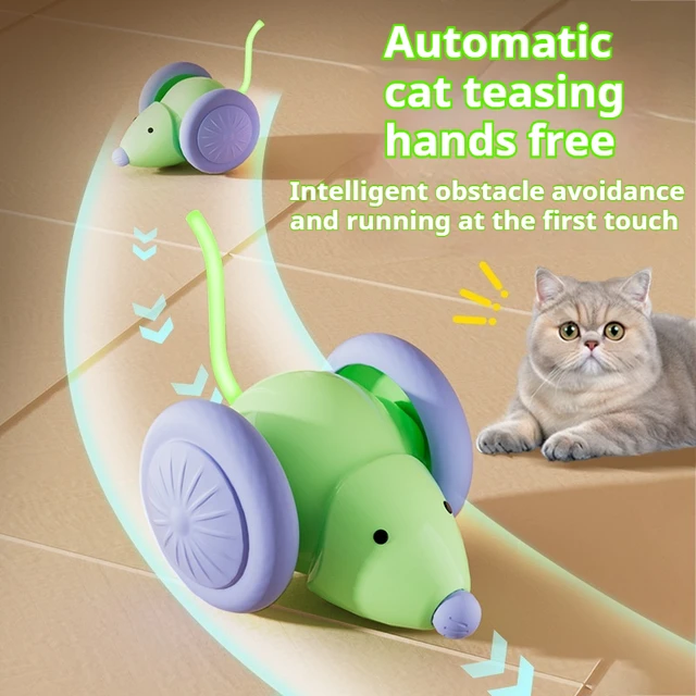 Funny Eco-Friendly LED Light Cat Mouse Toys Automatic Smart Sensing Moving Electric Kitten Interactive Toys for Cats