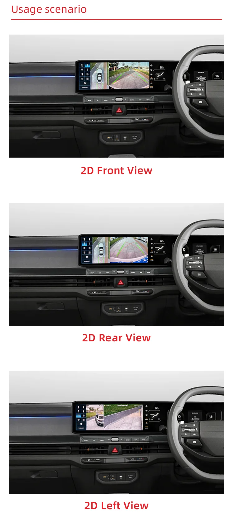 Wemaer 3D 360 Degree Car Camera Vehicle Blind Spot Monitoring 4 Way Recording All in One Decoder for Kia Syros Hyundai Venue factory