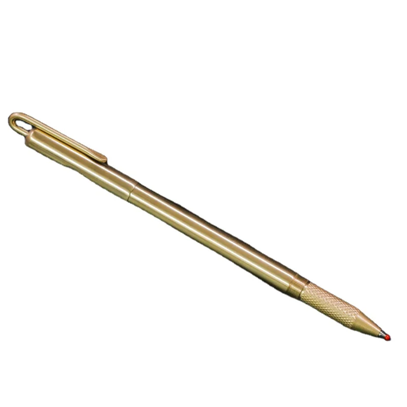 Тактика из чистой латуни гелевые ручки с пользовательским логотипом ручная работа зеркальная поверхность матовые золотые карманные зажимы латунная роликовая ручка подвеской