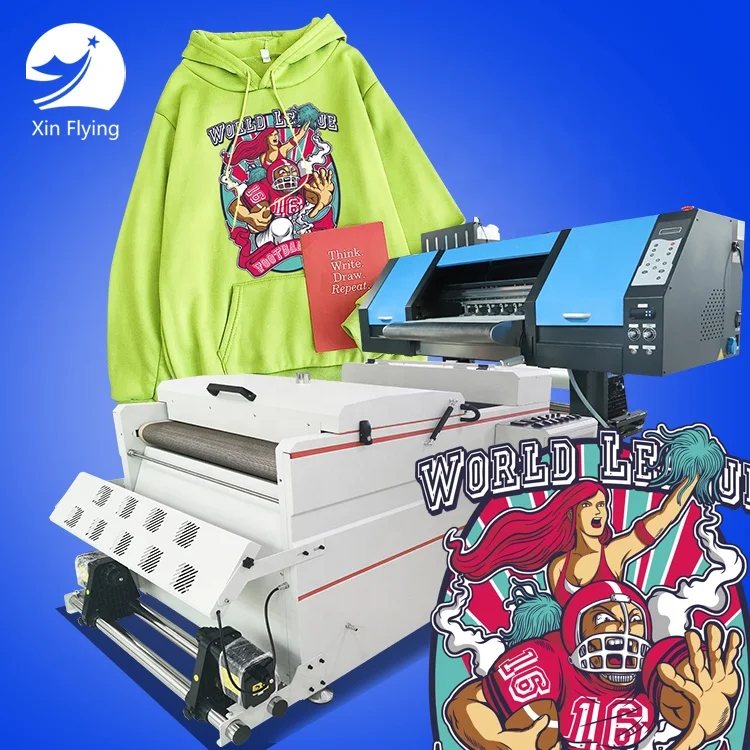 Xinflying Digital Inkjet Printing Machine DTF PET Film Printer Kits T Shirt 24inch DTF Printer with Powder Shaker