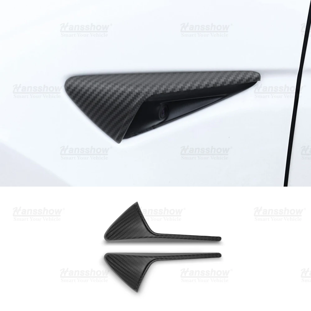 Hansshow Model 3/y Real Carbon Fiber Steering Wheel Panel Trim Cover