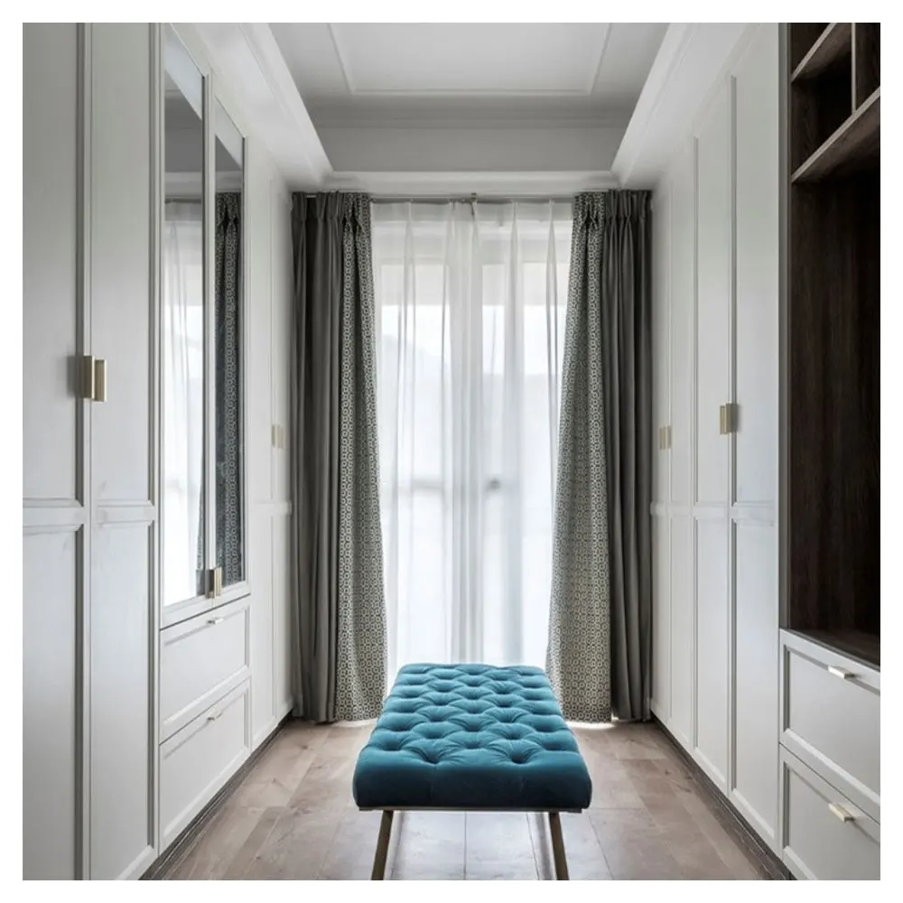 White Simple Elegant  Bedroom Solid Wood Wardrobe Almirah Designer Design Price Wardrobe Bedroom Furniture