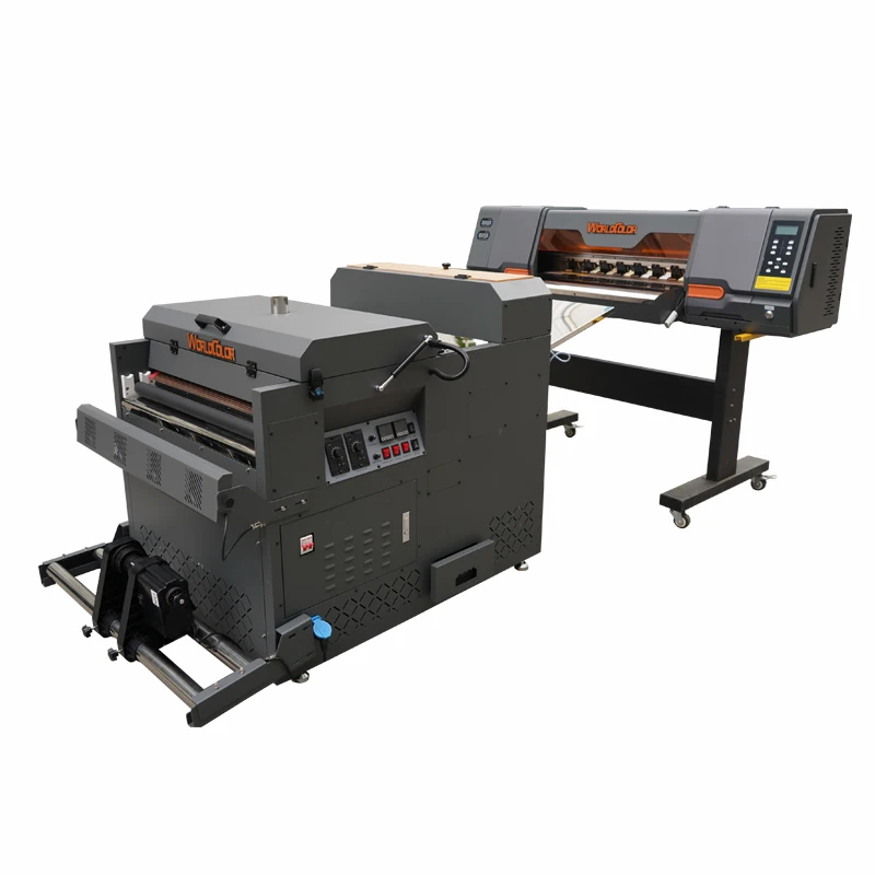 The Newest 60cm Two Heads DTF Printer with Big Powder Shaker and No Need Change Consumables Air Purifier DTF Inkjet Printer