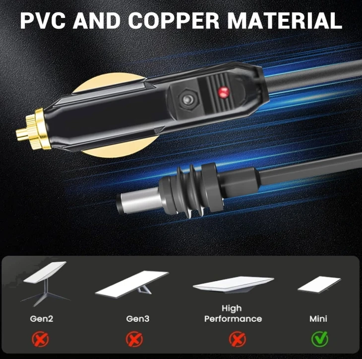 product starlink mini dc power cable dc car charger cord replacement extension accessories car cigarette lighter to plug to connector-1