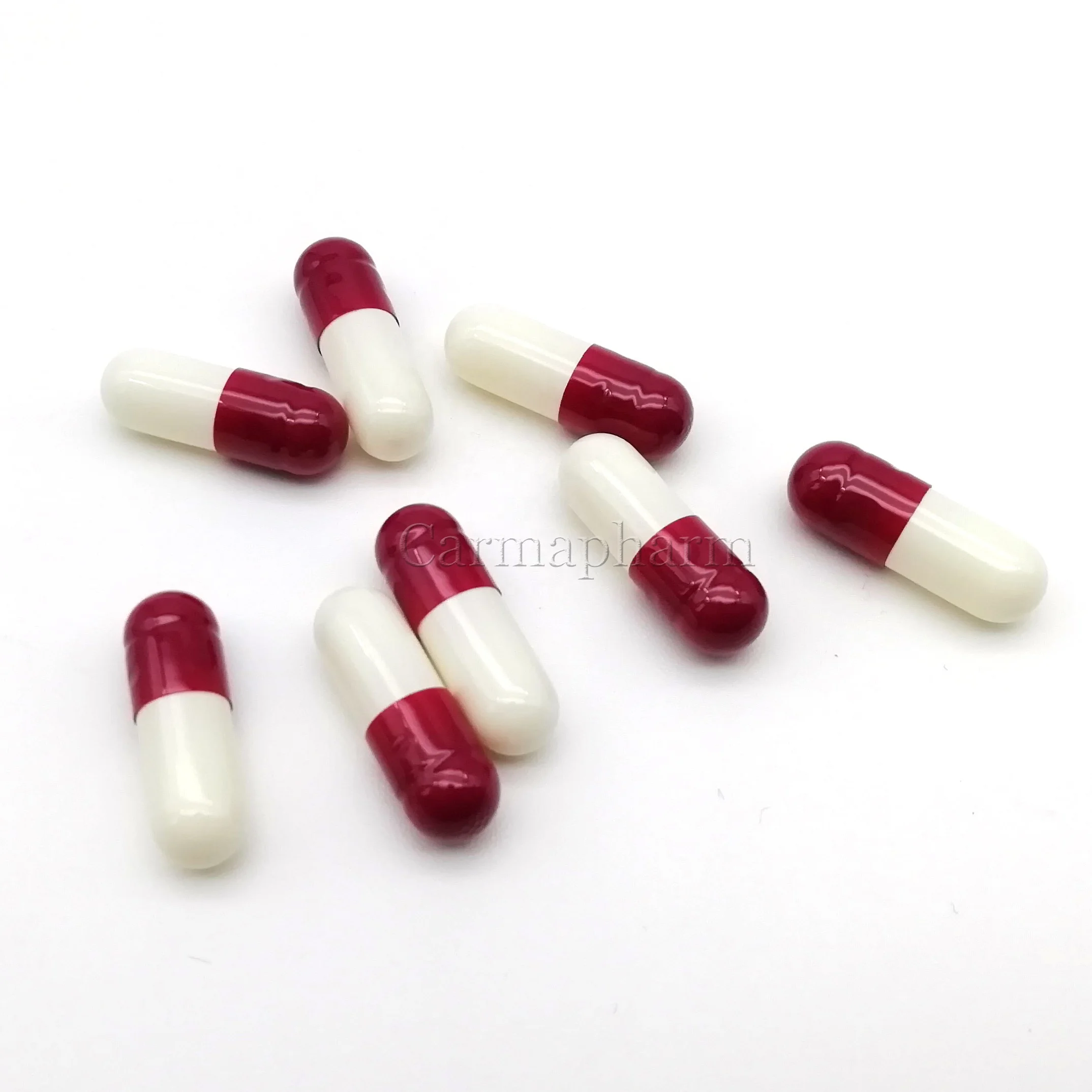 Прозрачная красная желатиновая пустая капсула размер