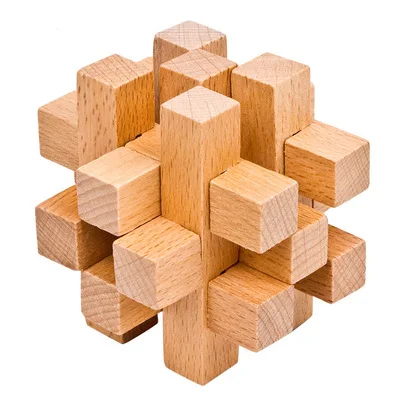 All Kinds Magic Teaser Game Brain Puzzle Cube Brain Teaser Wood Toy 3D Wood Cube Puzzle Solution