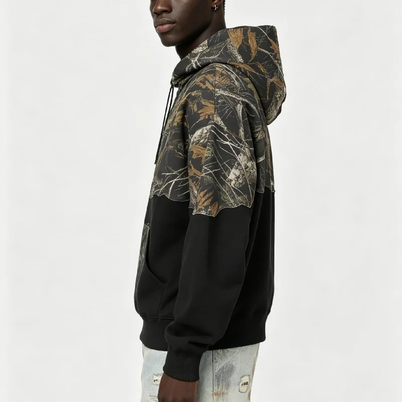 Men's Winter 100% Cotton Sweat Shirt Embroidered Cherry Blossom Zip - up Hoodie Streetwear Jacket OEM ODM Available gallery 3