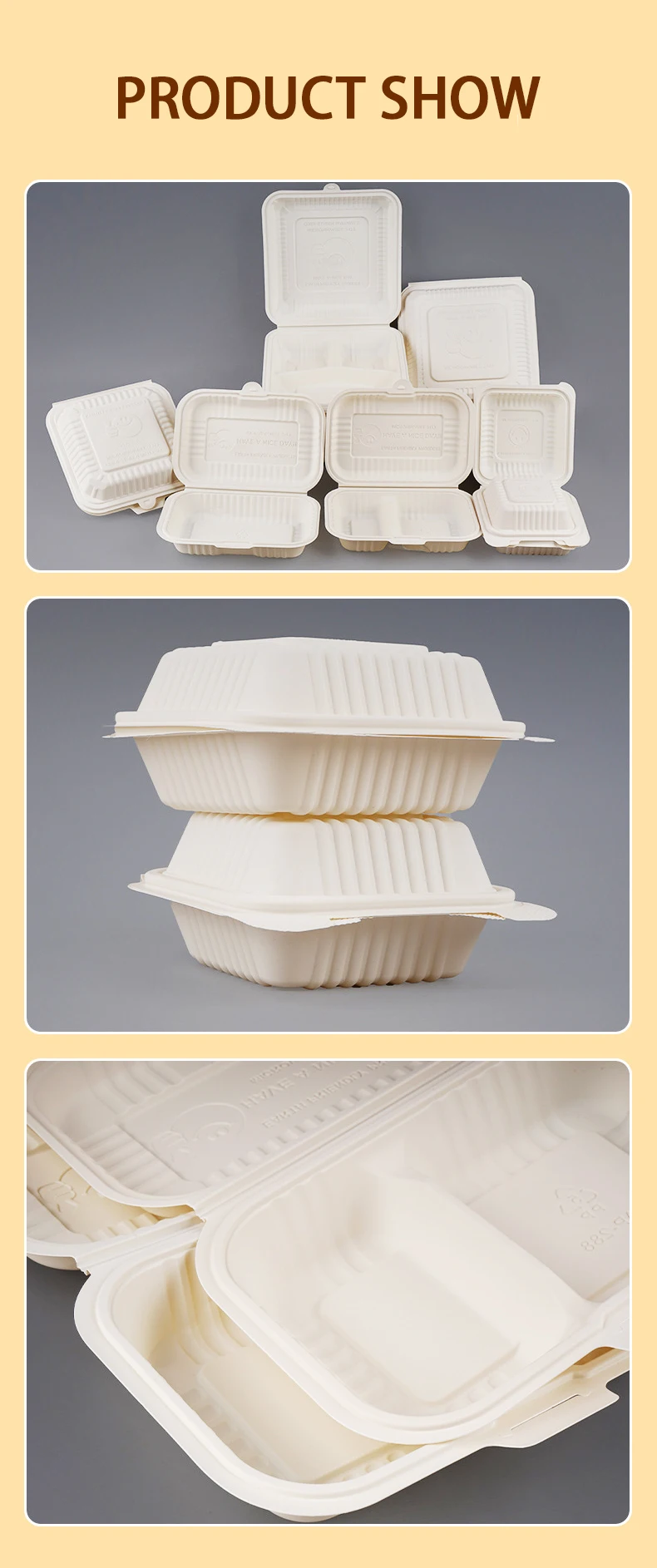 Greaseproof Microwavable Corn Starch Biodegradable Take Away Sandwich ...