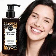 Organic Plant Extracts 250Ml Black Reishi & Fo-Ti Thickening Shampoo Promote Melanin Production for Gray Hair Treatment