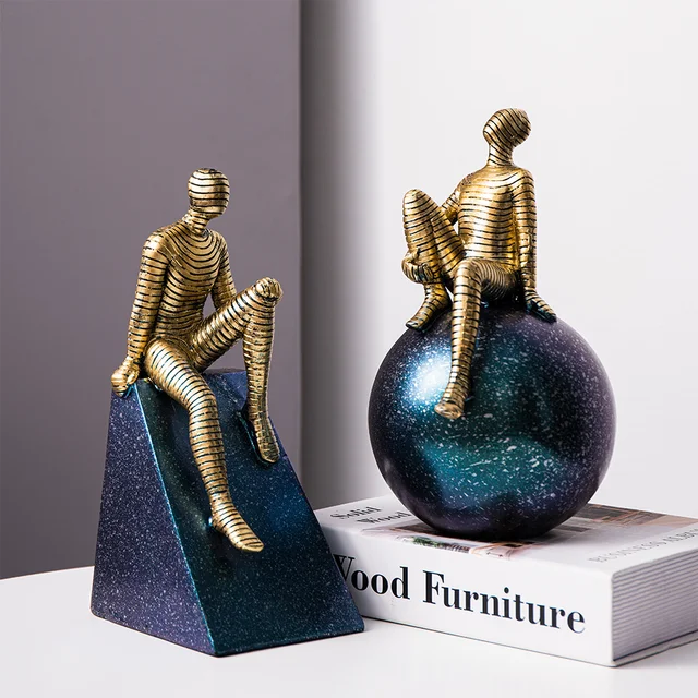 Modern home decoration resin sculpture crafts thinker series ornaments