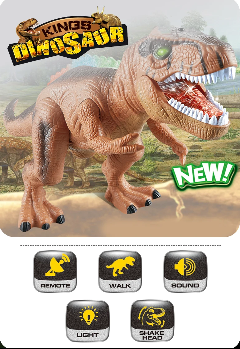 Hot selling plastic remote control simulation animal electric rc dinosaur toys