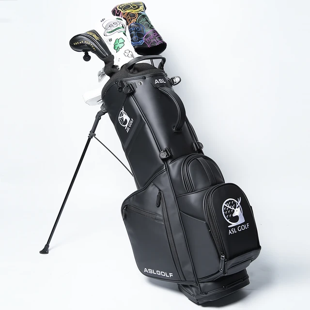 MOQ 1 Pieces Custom Professional Logo Golf Stand Bag 6 14 Way Waterproof PU Leather Durable Pu Leather Material Golf Bags