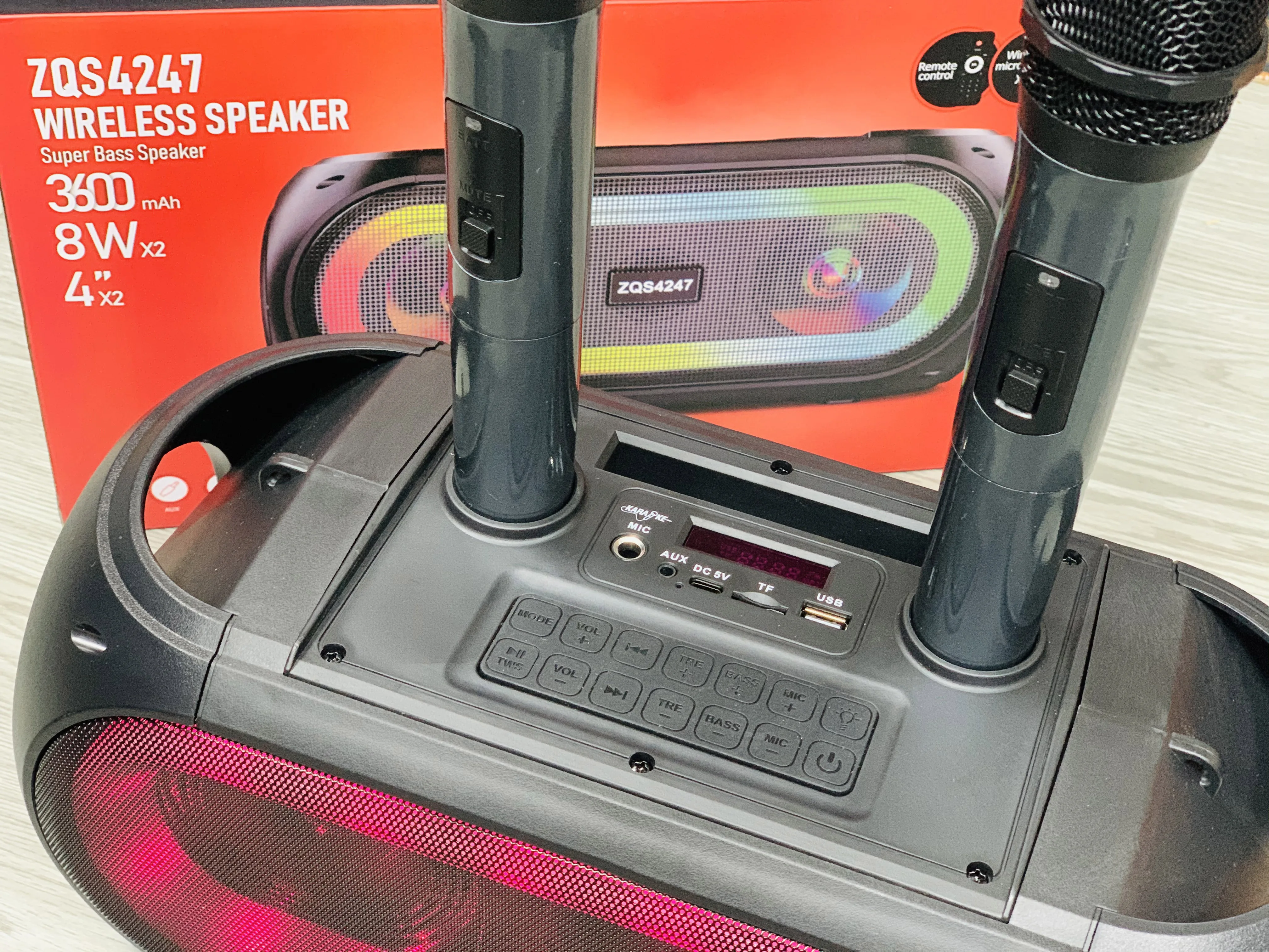 カラオケスピーカー Amazon | ワイヤレスマイク スピーカーセット 拡声器マイク2本