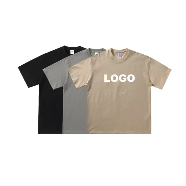 OEM Custom Logo Wholesale Men's Heavy Weight Black Plain Graphic Vintage T-Shirt