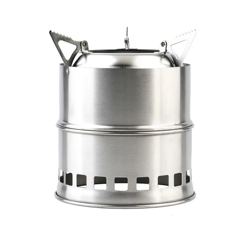 Outdoor BBQ Cooking Picnic Wood Stove Portable Solidified Alcohol Stove Camping 