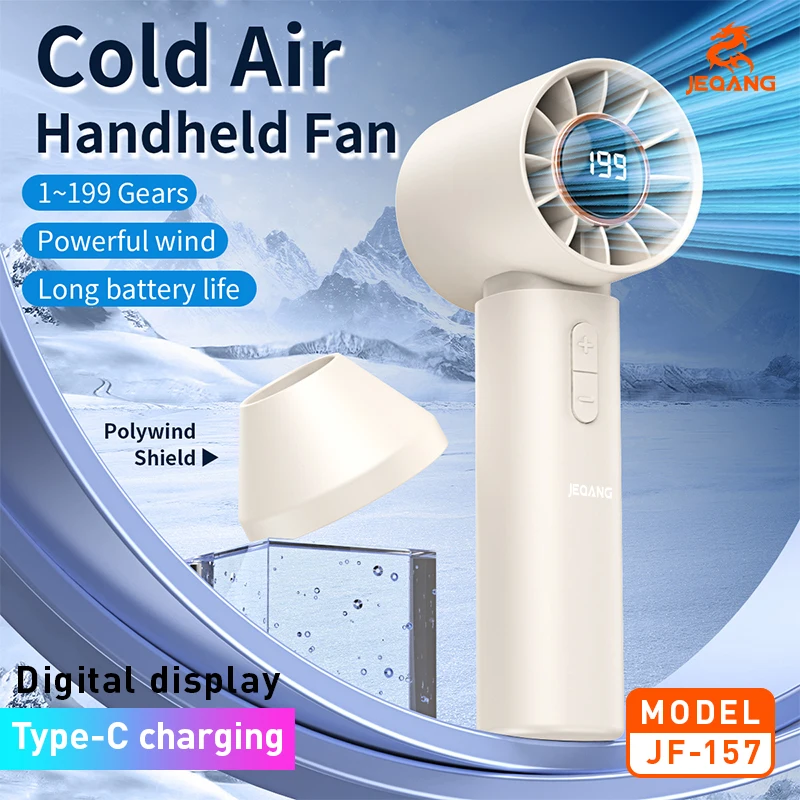 JF-157 199-Speed Portable Mini Turbo Fan New Digital Display Small Desktop Fan for Home Office Cross-Border Consumer Electronics