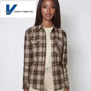 Oversized Plaid Shirt Women Longline - Dropped Shoulder Long Sleeve Blouse, Vintage Relaxed Fit Fall Casual Shirt