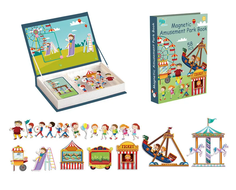 Diy обучающие игрушки 3d Магнитная книга пазл доска магнитная головоломка для детей