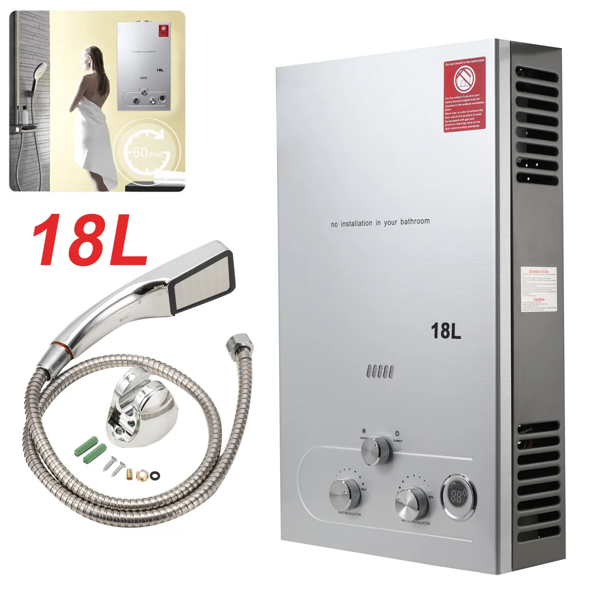 18l Instant Natural Gas Tankless Residential Water Heater Hot Water ...