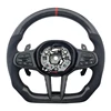 Cuir perforé G30 + fibre de carbone + bande rouge