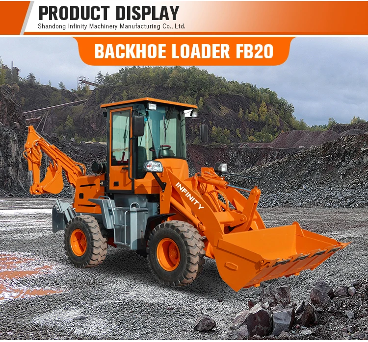 Retro Excavadora Mini Tractor Backhoe Loader With Wheel Backhoe And